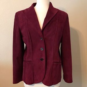 Jones of New York, Suede Blazer, L, Plum